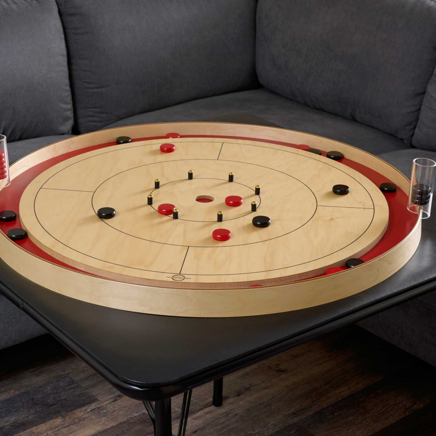 Tracey Red Tournament Crokinole Board Bundle