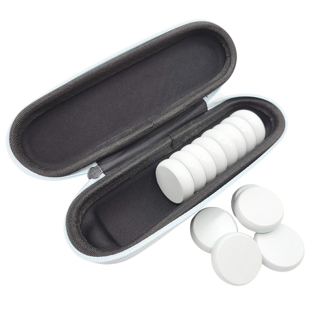 Premium Glazed Crokinole Discs, With Hard Carry Case (13 Discs)