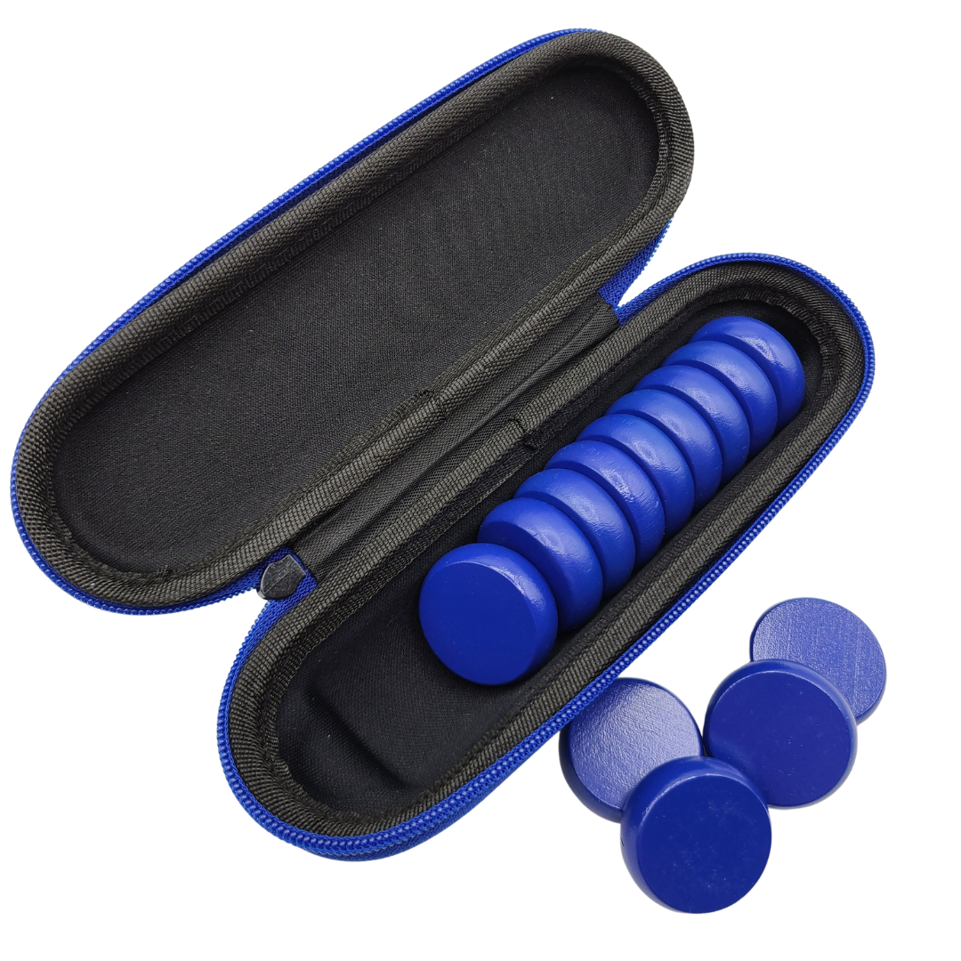 Premium Glazed Crokinole Discs, With Hard Carry Case (13 Discs)