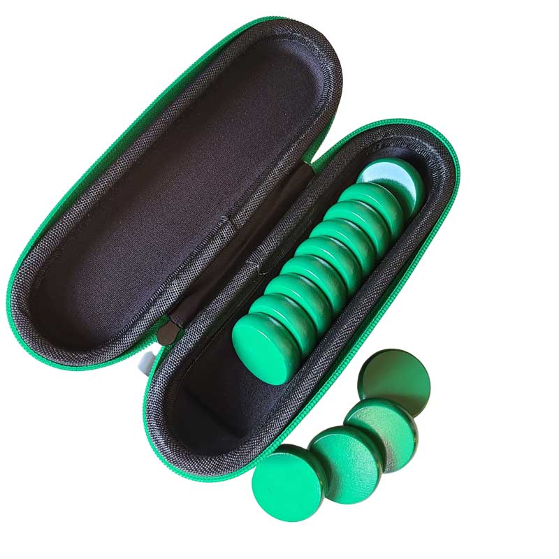 Premium Glazed Crokinole Discs, With Hard Carry Case (13 Discs)