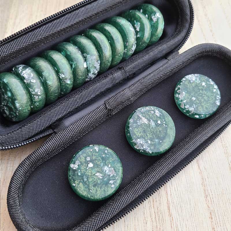 Resin Crokinole Discs, Gilded